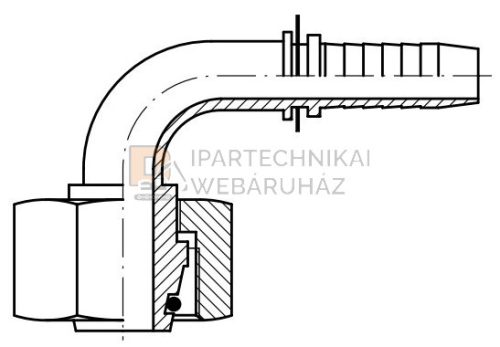METRIKUS HOLLANDERES CSATLAKOZÓ 90FOK 1/2" Ø M24X1,5 S O-GYŰRŰVEL