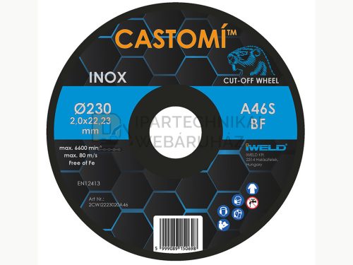 CASTOMÍ INOX vágókorong 230x2,0x22,2 A46S-BF