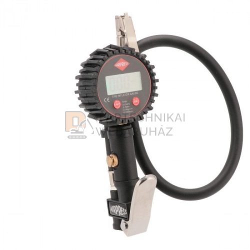 Kerékfújó pisztoly digitális + 3 adapter, AIRPRESS