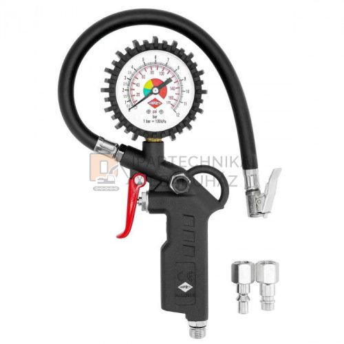 Kerékfújó pisztoly manométerrel 12bar, AIRPRESS
