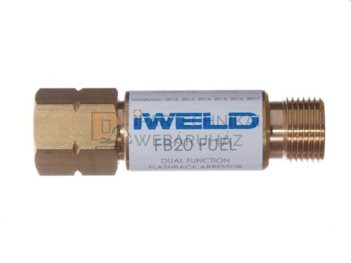 IWELD FB20 Visszaégésgátló patron reduktorra G3/8" LH (égőgáz)