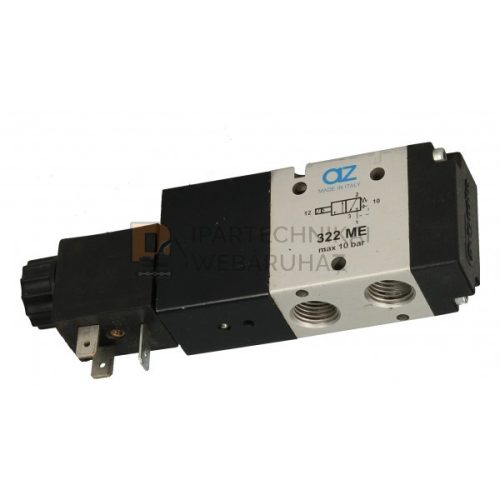 Pneumatikus mágnesszelep, 5/2 1/4, 24V DC tekercs, cs.dugó kpl.