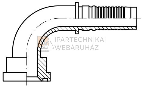 CSATLAKOZÓ PEREMES 3000 PSI 90FOK 1" Ø 44,5 FLANSNIHOZ INTERLOCK