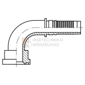   CSATLAKOZÓ PEREMES 90FOK 6000 PSI 1" Ø 47,6 FLANSNIHOZ INTERLOCK