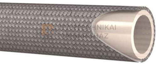 PTFE teflon tömlő 3/8" egyenes falú INOX acélfonat erősítéssel