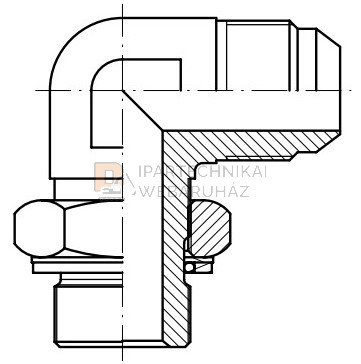 UNF (JIC)-BSP L-CSAVARZAT K-K +HOLLANDER 3/4"-1/2" 1/2 Ø O-GYŰRŰVEL