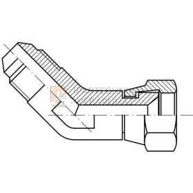   UNF (JIC) 45 FOKOS K-B CSAVARZAT HOLLANDERES 1"1/16" 3/4" Ø