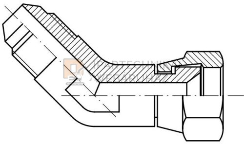 UNF (JIC) 45 FOKOS K-B CSAVARZAT HOLLANDERES 7/16" 1/4" Ø