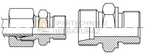 BSP-M KÖZCSAVAR K-K 3/8"-M18X1,5 12 L Ø O-GYŰRŰVEL