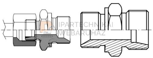 BSP-M KÖZCSAVAR K-K 1/4"-M14X1,5 8L  Ø O-GYŰRŰ NÉLKÜL
