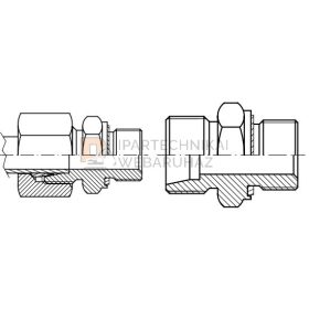 EGYENES adapter K-K lapon tömítő:M20X1,5 M22X1,5 S14