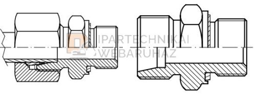 EGYENES adapter K-K lapon tömítő M22X1,5 M22X1,5 L 15